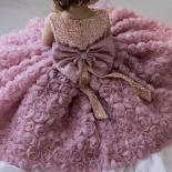 Luxury Baby Girl Dress Rose Fashionable Rabbit Dress Birthday Party Princess Dress 3 10 Year Old Girl Dress 2023 Summer 