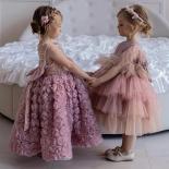 Vestido de lujo para niña, vestido de conejo rosa a la moda, vestido de princesa para fiesta de cumpleaños, vestido para niña de
