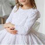 Luxury White Dress Sequin Wedding Dress Banquet Dress Elegant Girl Summer Party Dress 3 10 Year Old Children's Clothing