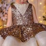 Luxury And Elegant Celebrity Banquet Evening Dress Girl Sequins Christmas Ballet Performance Dress Fashionable Luxury Pu