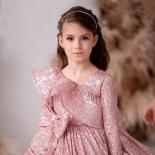 Elegant High End Girl Birthday Princess Dress Childrens Host Fluffy Dressflowers Childrens Walk Show Piano Performance D