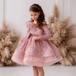 Elegant High End Girl Birthday Princess Dress Childrens Host Fluffy Dressflowers Childrens Walk Show Piano Performance D