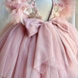 Vestido rosa de flores para niña, vestido de tul con mariposa para fiesta, boda, celebración, cumpleaños, primera comunión, grad