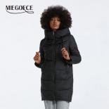 Miegofce 2023 Winter Simple Comfortable Women Coat Fashion Casual Stand Collar Hooded Parka Ladies Quilted Pockets Jacke