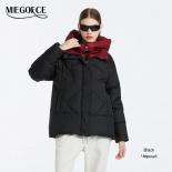 Miegofce 2023 Winter Women's Fashion Short Thick Coat Casual Parka Irregular Design Two Color Mix Hooded Windproof Jacke