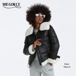 Miegofce 2023 Winter Collection Comfortable Shearling Coat Long Sleeve Faux Fur Stitching Quilted Jacket Warm Women Park