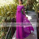 Purple Mermaid Prom Dresses Square Collar Evening Dresses Floor Length Jersey Long Sleeves Wedding Party Gowns فسات