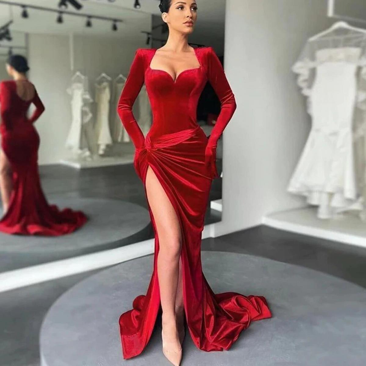 Abiti eleganti rossi Ospiti di nozze Abito formale rosso Ospiti di nozze Prom rosso