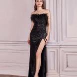 Party Gowns Robes  Evening Dress  Feather Gown  Prom Dress  Neck 2023 Prom Dress  