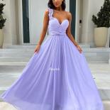 Bowith Lavender Party Dresses One Shoulder Evening Gown Pleats Formal Evening Dress For Women Elegant New Year Christmas