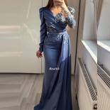 Beads Mermaid Evening Dress For Women Formal Party Dresses Long Sleeves Prom Gowns Embroidery Formal Occasion Dresses Ve