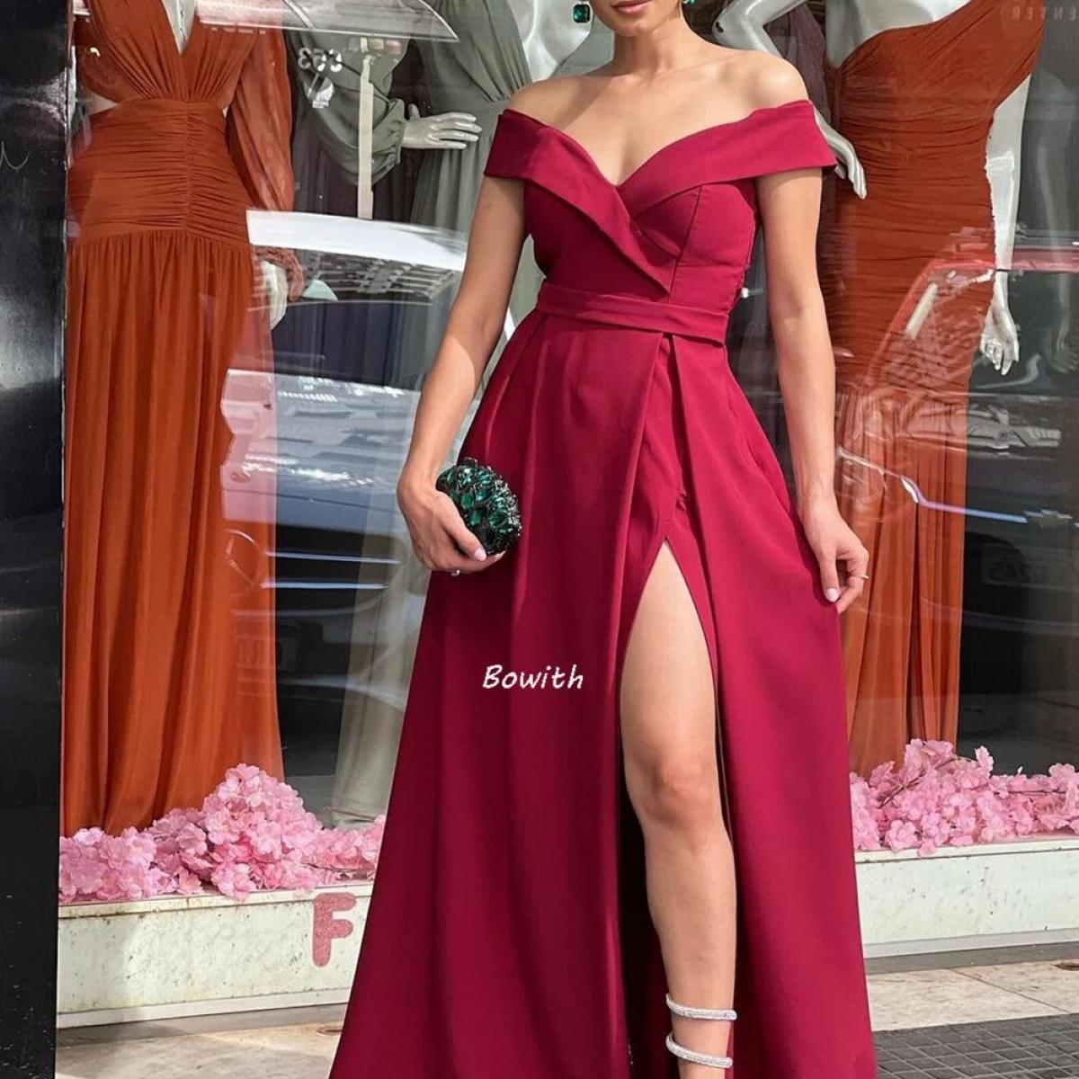 Bowith Off Shoulder Evening Dress  Long Party Gowns Elegant Prom Dress Formal Christmas Party Dress Robe De Soiree