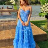 Bowith Royal Blue Evening Dresses Long Luxury Strapless Woman Dress For Party A Line Formal Occasion Dresses Robe De Soi