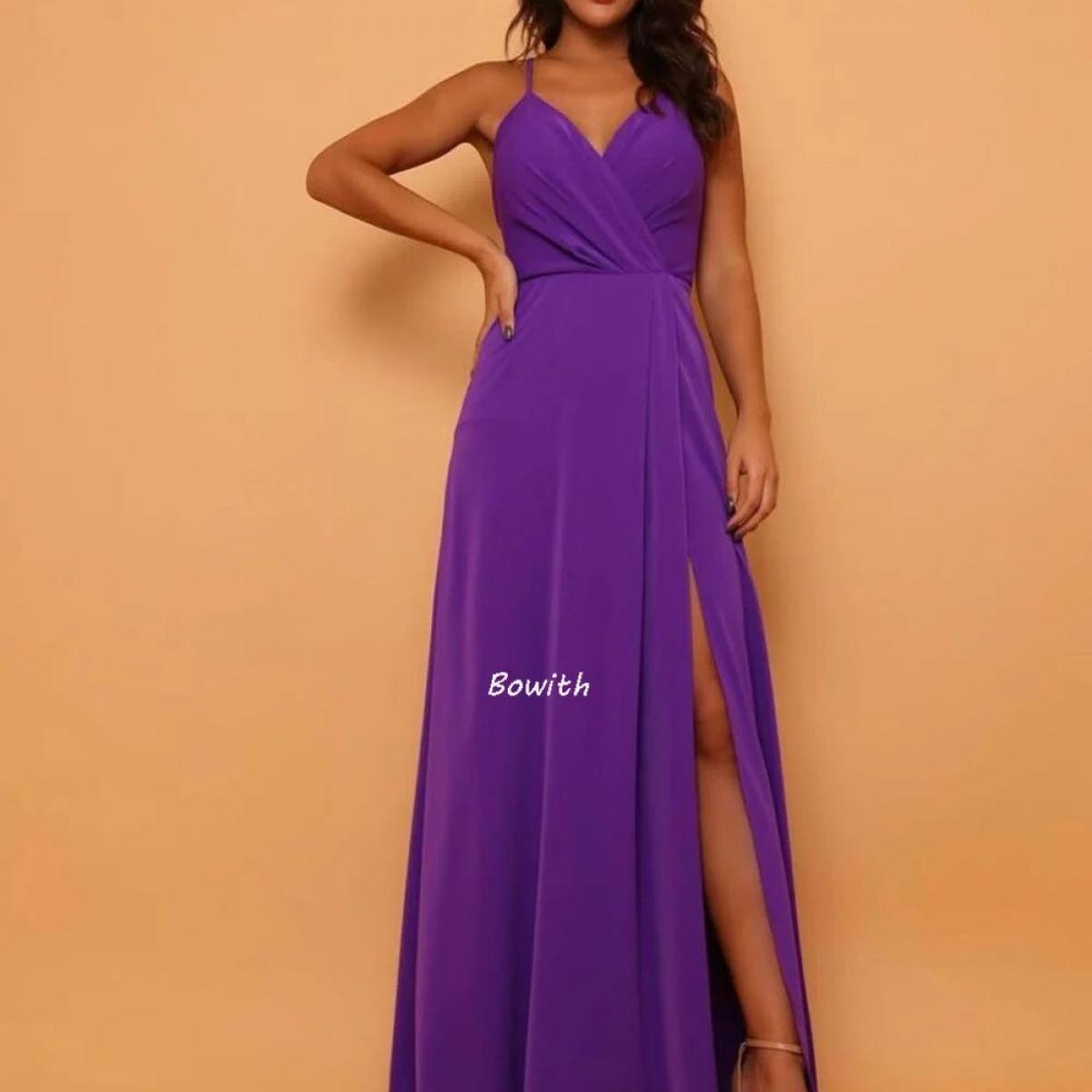 Purple Evening Party Dresses For Women Luxury Dress For Bridesmaid Party 2023 A Line Formal Occasion Dress Vestidos De F