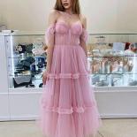 Bowith Pink Prom Dress Off Shoulder Evening Dresses Long Elegant Party Dress Women Birthday Party Gowns Vestidos De Fies