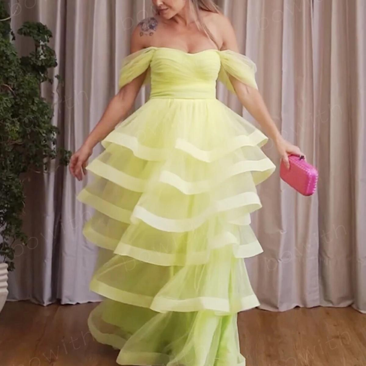 Off the shoulder engagement dress online