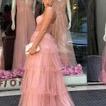 Bowith Blush Evening Party Dress Elegant Women's Dresses For Party 2023 Strapless Prom Dress Tiered Layers Robe De Soir