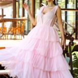 Bowith Pink Long Evening Party Dresses Puffy Prom Gown Floor Length Luxury Party Gowns Fish Boned A Line Robes De Soiré