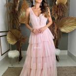 Bowith Pink Long Evening Party Dresses Puffy Prom Gown Floor Length Luxury Party Gowns Fish Boned A Line Robes De Soiré