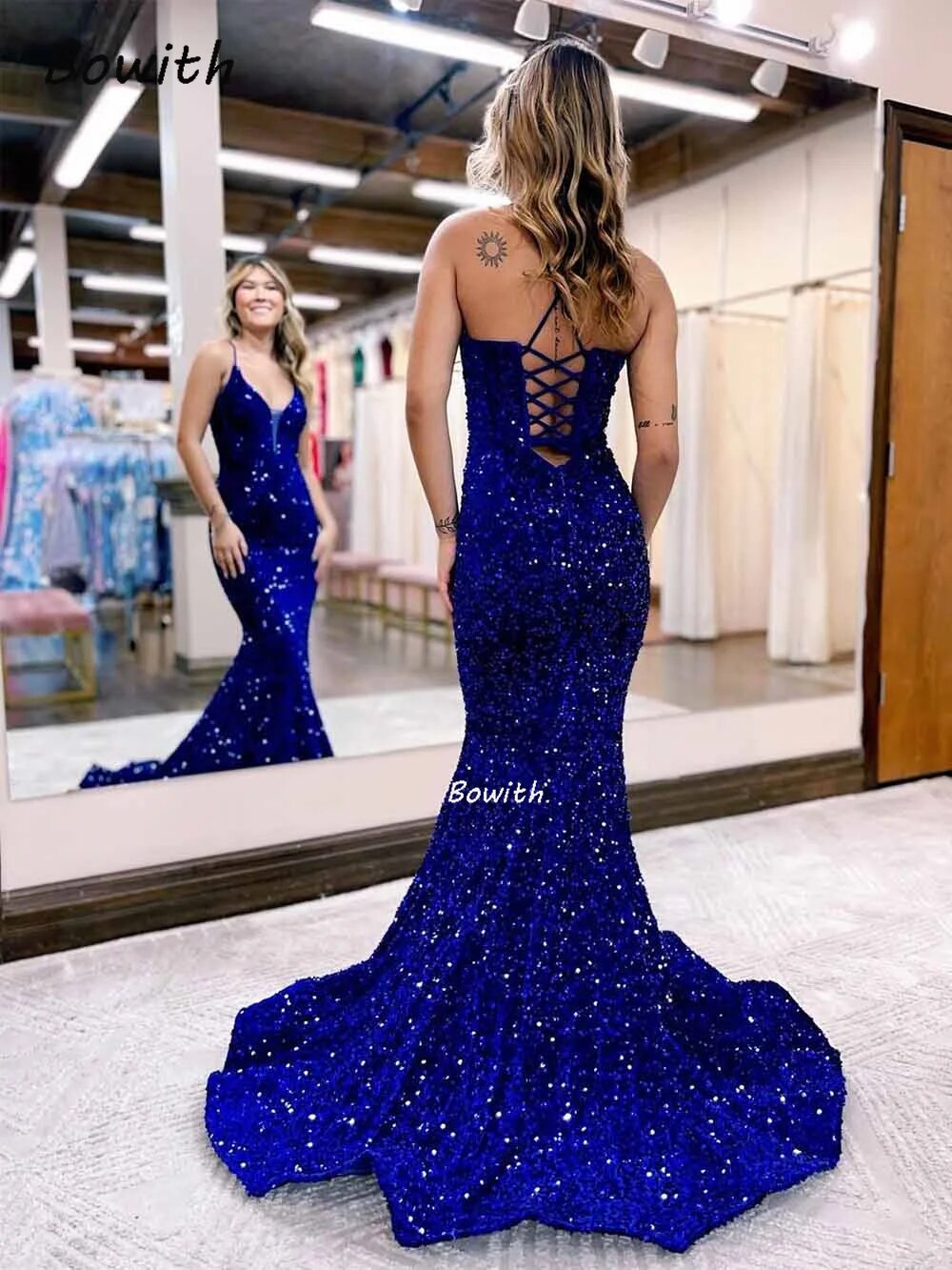 long sleeve wrap evening dress Embellished Long Sleeve Faux Wrap Gown (Plus)