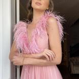 Bowith Blush Evening Party Dresses For Women Feather A Line Prom Dresses 2023 Luxury Dress For Gala Party Engagement Dre