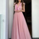 Bowith Blush Evening Party Dresses For Women Feather A Line Prom Dresses 2023 Luxury Dress For Gala Party Engagement Dre