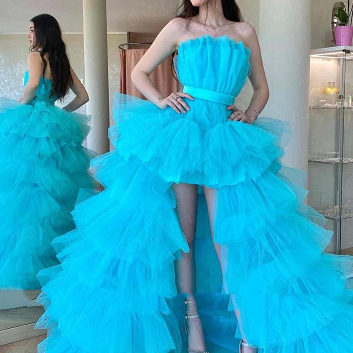 Bowith High Low Prom Dress 2023 Elegant Party Dresses For Lady Formal Occasion Dresses Luxury Dress For Gala Party Vesti