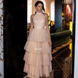 Halter Prom Dress 2022 A Line Tulle Party Dress Tiered Elegant Vestido Puffy Formal Party Gown Christmas Party Dress  Ev