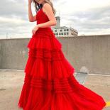 Bowith Puffy Evening Dresses Red Prom Dresses 2023 Luxury Gowns A Line Formal Occasion Dresses Tulle Vestidos De Fiesta