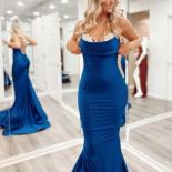 Bowith Navy Mermaid Evening Party Dresses For Women Sequins Elegant Prom Dresses Formal Occasion Dresses Long Celebrity 
