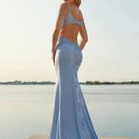 bowith שמלת ערב כחולה שמיים בתולת ים שמלות מסיבה רשמיות עם אפליקציה שמלת יוקרה אלגנטית למסיבת חגיגית 2023 חלוק d