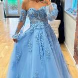 Bowith  Elegant Prom Dresses 2023 Applique Evening Party Dresses With Detachable Sleeves Formal Occasion Dresses For Gad