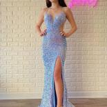 Bowith Shiny Prom Dresses Lady  Sequins Party Dresses Mermaid  Formal Occasion Dresses For Evening Party
