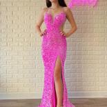 Bowith Shiny Prom Dresses Lady  Sequins Party Dresses Mermaid  Formal Occasion Dresses For Evening Party