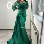 Sequins Evening Party Dress For Wedding Long Sleeves Elegant Mermaid Prom Gowns Satin Formal Occasion Dresses For Women 