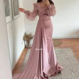 Sequins Evening Party Dress For Wedding Long Sleeves Elegant Mermaid Prom Gowns Satin Formal Occasion Dresses For Women 