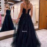 Bowith Black Prom Dress 2023 With Applique Straps Formal Evening Party Dress Elegant Woman Dress For Party Vestidos De F