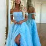 bowith שמלת ערב כחולה לנשים שמלות נשף עם שמלת מסיבה מפוצלת אופנה שמלת מסיבה אלגנטית למסיבת סיום