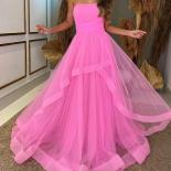 Bowith Tulle Layers Long Evening Dresses Strapless Maxi Prom Gown Floor Length Party Gowns Fish Boned Robes De Soirée