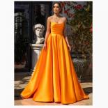 Bowith Golden Evening Dress A Line Party Dresses With Pockets Pleats Wedding Party Gown For Women Formal Occasion Dresse