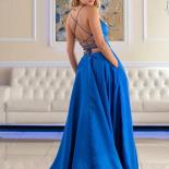 bowith שמלת ערב כחולה לנשים קו שמלת ערב רשמית לחגיגית שרוכים בגב vestidos de fiesta