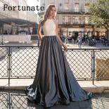 Fortunate Halter Prom Dresses A Line Sweep Train Party Dresses Sleeveless Splicing Formal Evening Gown 2022 Custom Made 