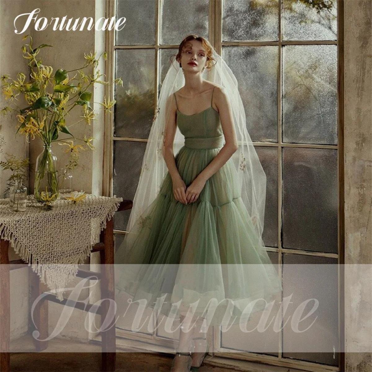Fortunate Mint Green Square Neck Prom Dress 2023 Spaghetti Straps Laceup Backless Short Evening Party Gown Princess Tea 