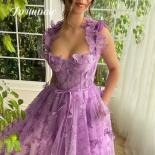 Fairy Pink Sweetheart Tulle Prom Dress A Line Princess Floral Prom Dress Cocktail Party Birthday Dress For Women Spaghet
