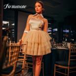  Champange Short Satin Prom Dress A Line Strapless Formal Dress Cocktail Party Birthday Dress For Women 2023 Custom Made