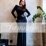 Elegant Side Slit Dark Quinceanera Dress A Line Full Sleeves O Neck Cocktail Party Evening Party Dress For Woman 2023 Cu