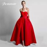 Elegant Red Quinceanera Dress Aline Tulle Strapless Bowknot Detachable Trains Cocktail Party Evening Party Dress For Wom