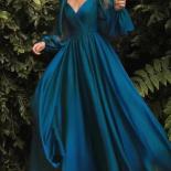 Aline Dark Blue Chiffion Sweetheart Backless Full Sleeves Formal Occasion Dresses Floor Length  Evening Dresses