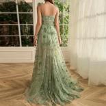 Butterfly Sage Green Sweetheart Prom Party Dresses Spaghetti Strap Tulle Backless Floor Length Formal Evening Party Dres