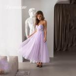 Boho Pink Tulle Quinceanera Dress A Line Strpless Ankle Length Cocktail Party Evening Party Dress For Woman 2023 Custom 